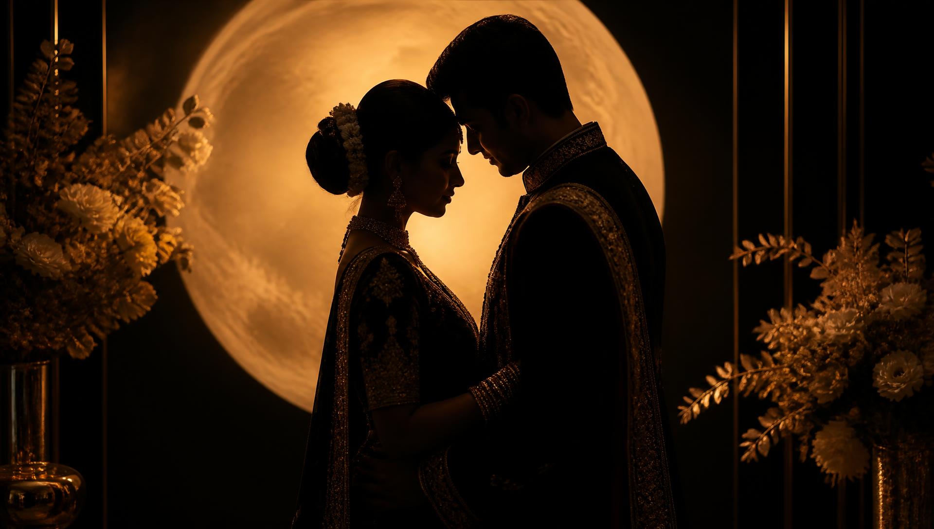 Elegant Indian wedding couple